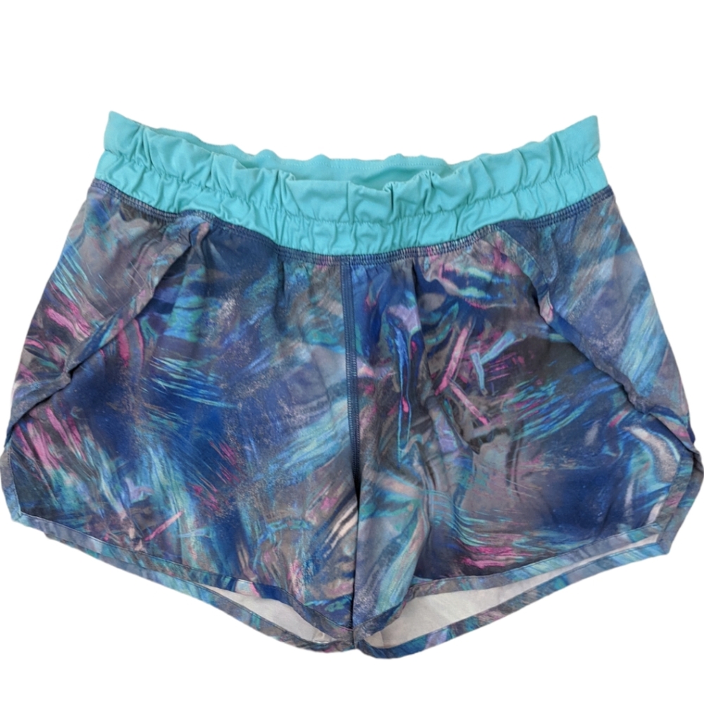 Ivivva Lululemon Girls Lightning Stride Athletic Shorts Sz 14 Blue Workout Cheer